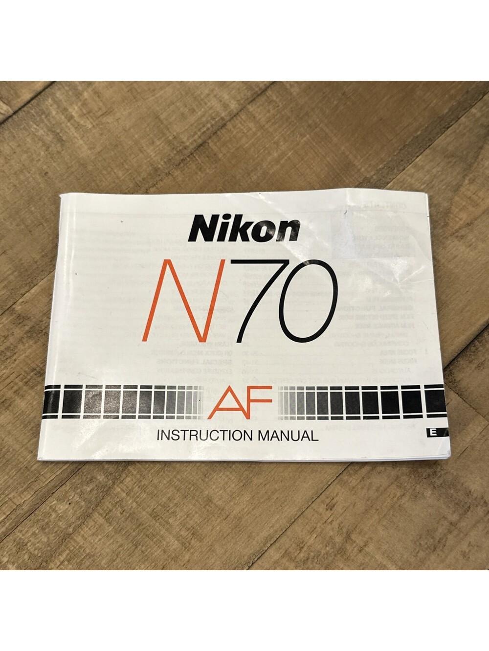 Nikon N70 Camera Instruction Manual English Original F70
